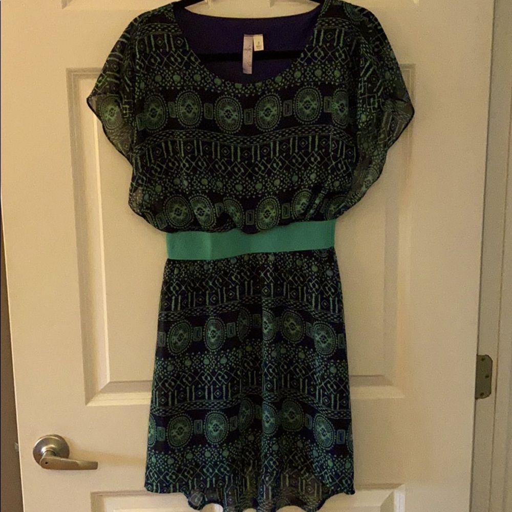 Dark blue patterned dress